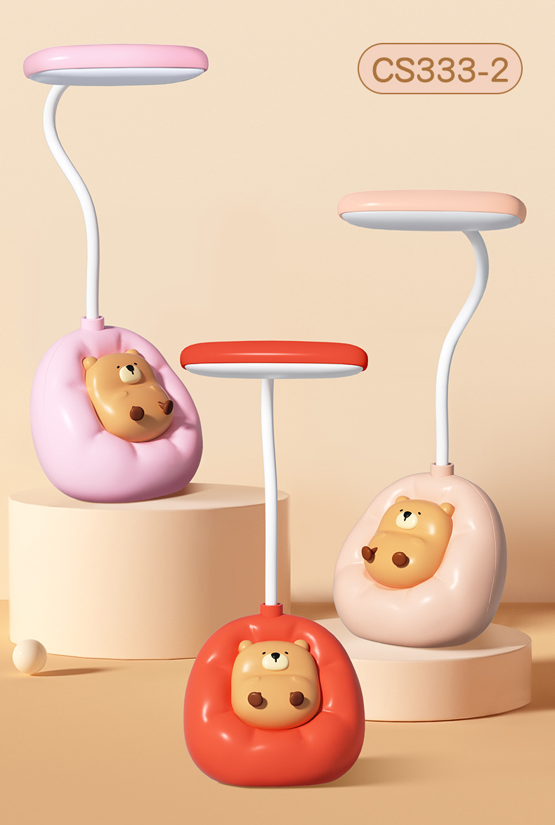 新品懒懒熊护眼LED卡通小夜灯桌面USB充电学习护眼台灯可定制详情12