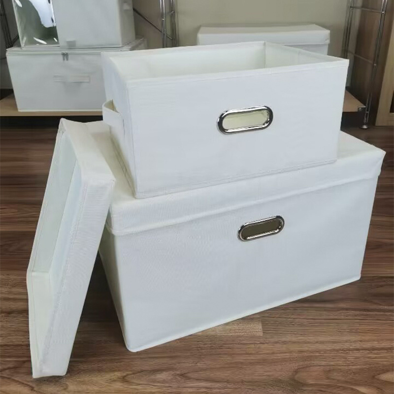Washable cotton, linen and fabric clothing storage box, dust-proof cotton quilt storage box, toy organization box, home storage box details Picture