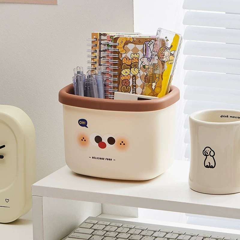 J06-6877 Little Milk Coffee Desktop Trash can, Student Sanitary Bowl, Home Desk, Living Room Office Desk Mini Storage pic 8
