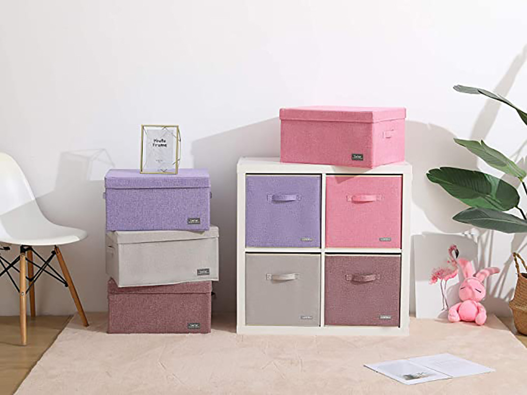 布艺收纳箱抽屉式书籍玩具整理箱内衣裤收纳盒YI家卡莱克柜子适用详情图2