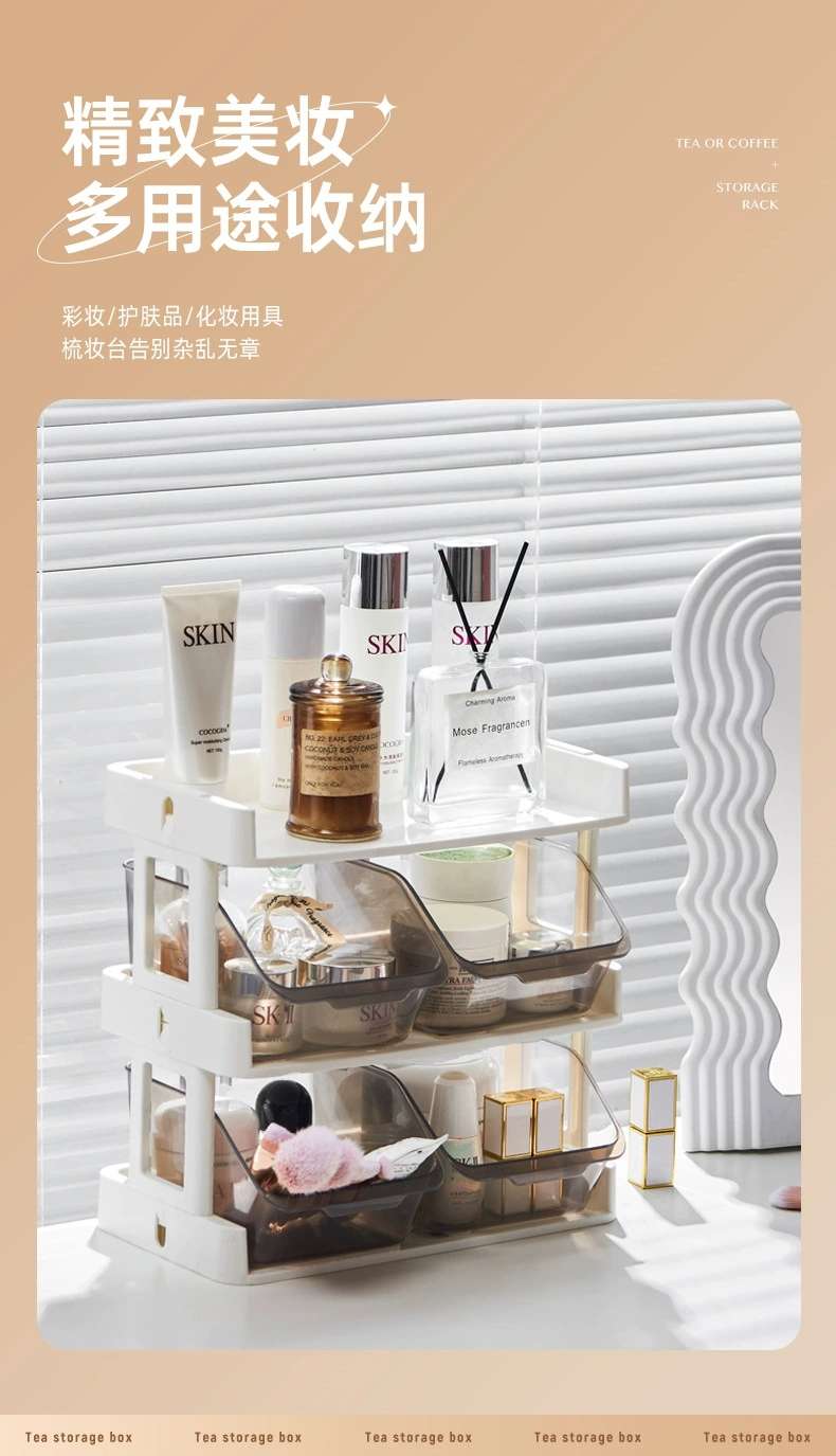 J06-6445 Creative Desktop Storage Rack, Coffee and Tea Storage rack, Tea Room Storage Rack, Cosmetics Storage Box pic 10