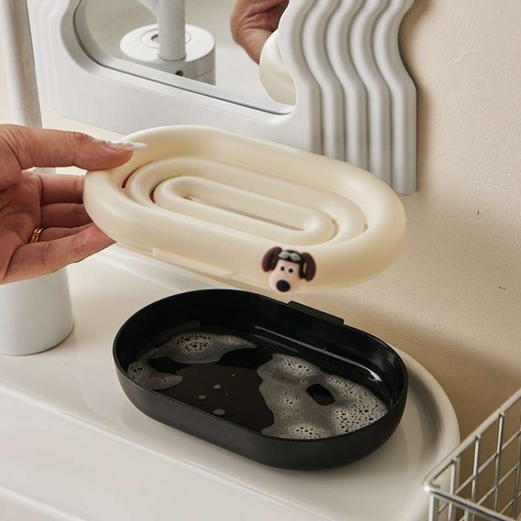 J06-6846双层肥皂盒免打孔浴室轻奢沥水多巴胺壁挂皂盒