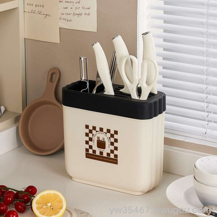 J06-6847 kitchen knife rack dopamine knife rack high appearance level 筷笼 household knife storage box multi-functional 筷笼