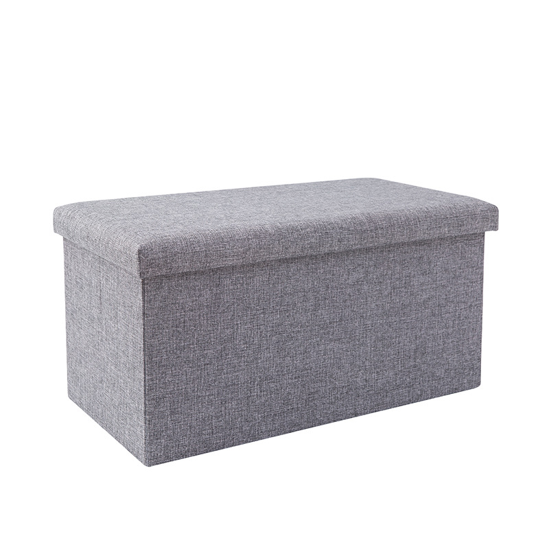 Cross-border leather storage stools, folding shoe-changing storage sofa stools, cotton and linen leather surface velvet storage stools, factory customization Item Picture
