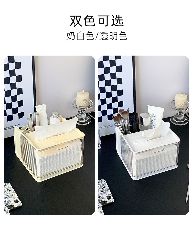 Q35-7422 Desktop storage box, beauty egg organization box, makeup brush and lipstick storage box, drawer-type tissue box pic 6