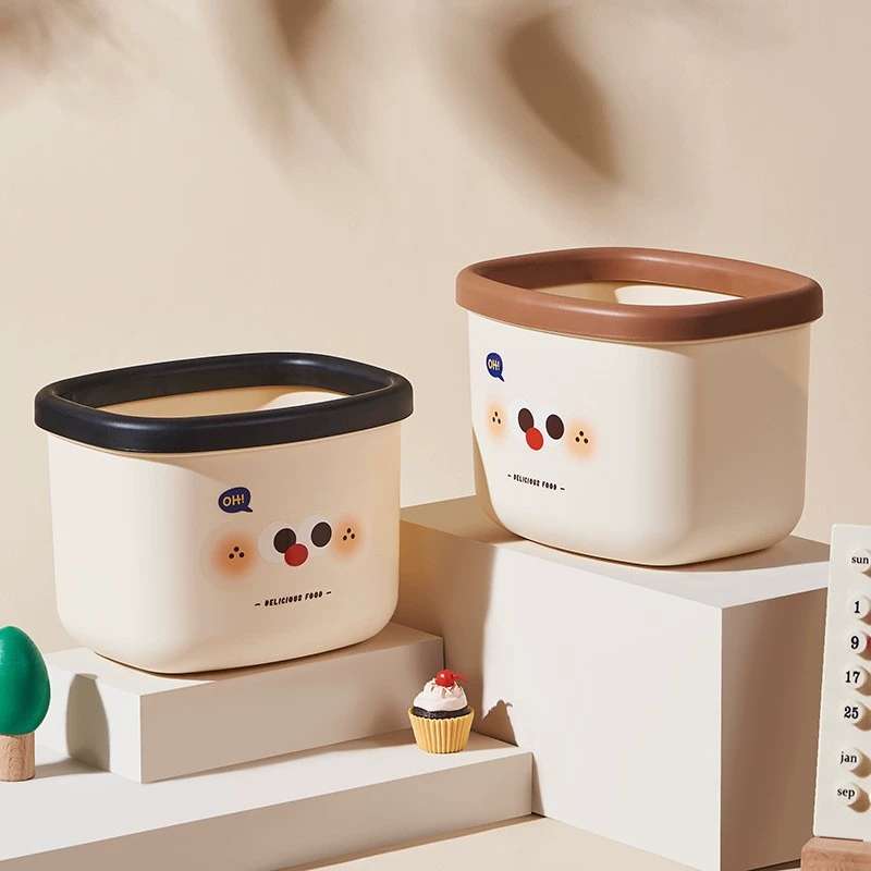 J06-6877 Little Milk Coffee Desktop Trash can, Student Sanitary Bowl, Home Desk, Living Room Office Desk Mini Storage pic 3