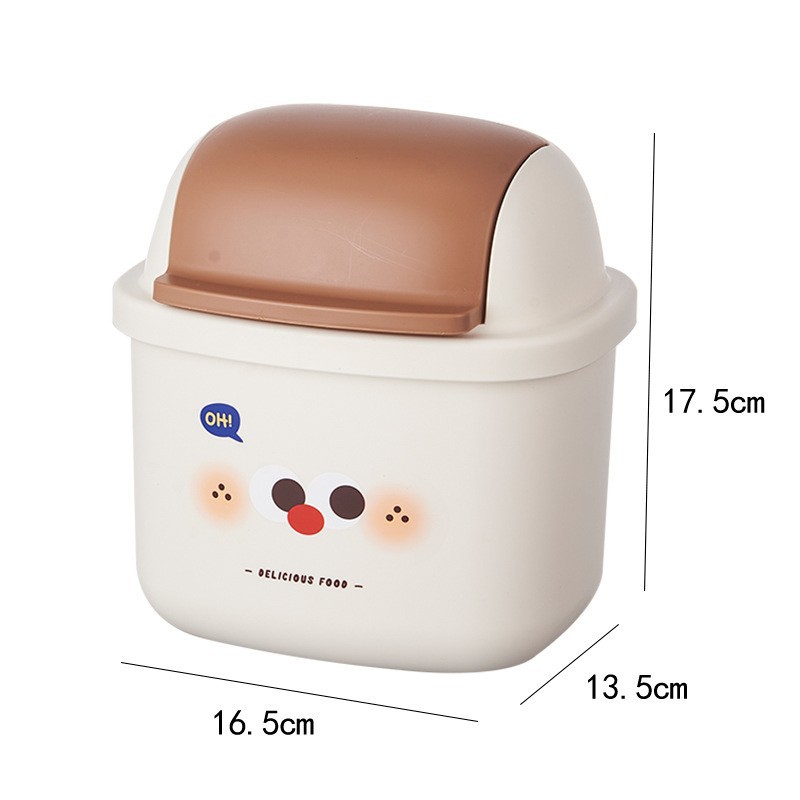 J06-6877 Little Milk Coffee Desktop Trash can, Student Sanitary Bowl, Home Desk, Living Room Office Desk Mini Storage pic 12