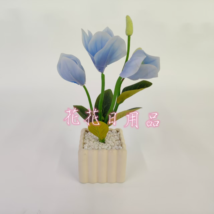 仿真花假花盆景陶瓷盆玉兰花苞装饰摆件品