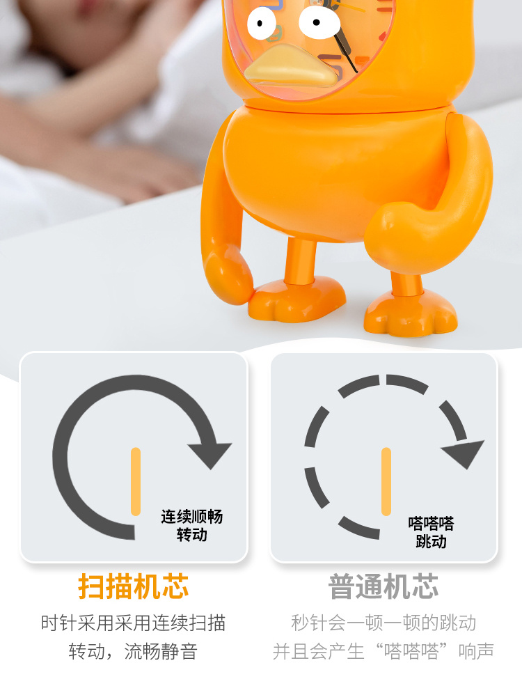 Cartoon cute duckling alarm clock with piggy bank, music multi-functional alarm clock, student gift, Douyin club group purchase pic 4