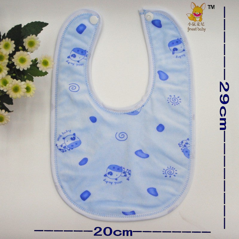 天鹅绒婴儿围嘴宝宝口水巾防水按扣新生儿围兜幼儿吃饭