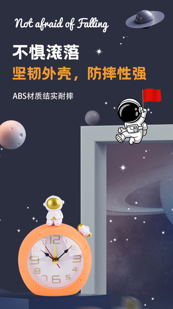Creative astronaut alarm clock with small pendant, student desktop decoration alarm clock, student enrollment gift, birthday present pic 9