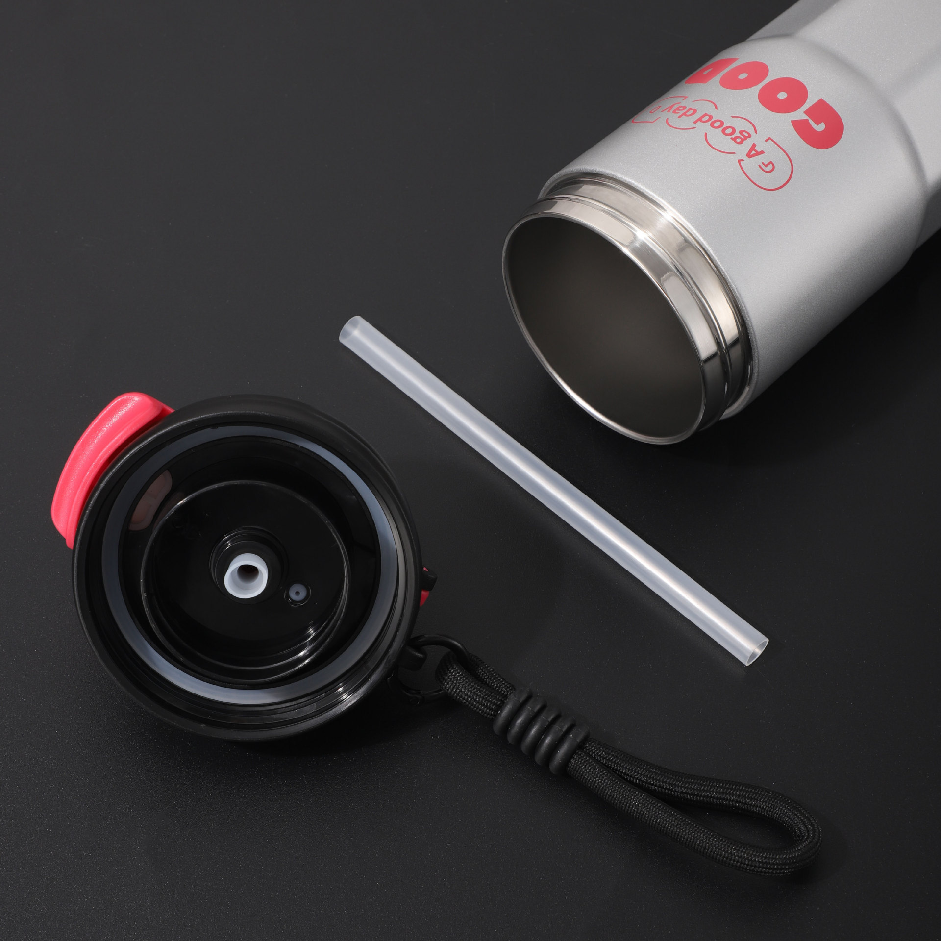 新款高颜值ins风不锈钢保温杯双饮吸管家用杯大容量男女学生水杯详情6