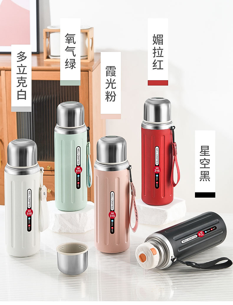 新款316不锈钢罗马柱保温杯复古大容量户外便携杯女生高颜值水杯详情14