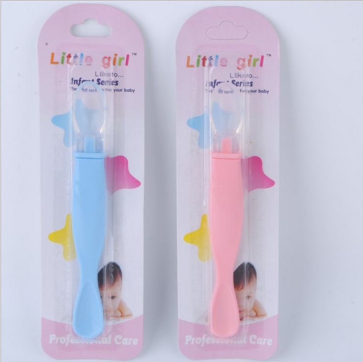 金博士婴儿餐具软头勺婴儿硅胶勺软头感温汤勺