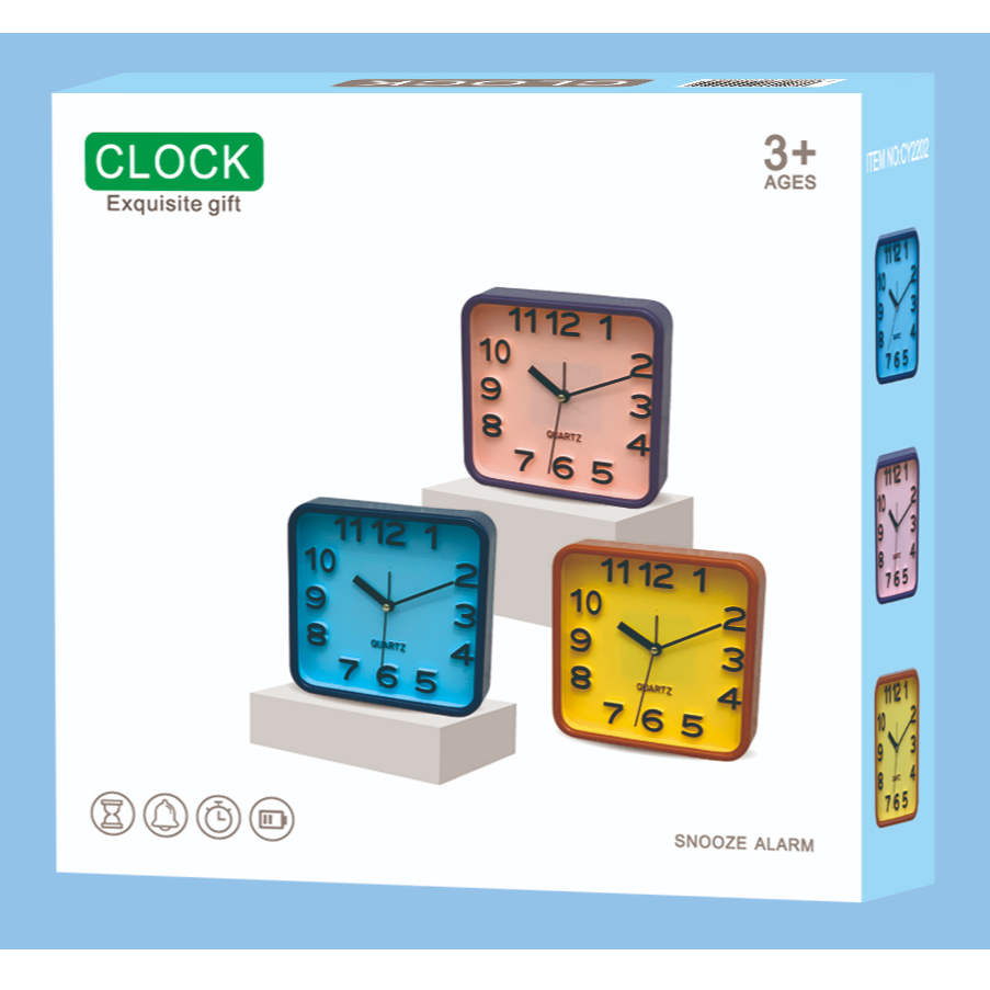 22 New products factory direct sales: Simple and fashionable color alarm clock, desktop hour clock, student time management alarm clock details Picture