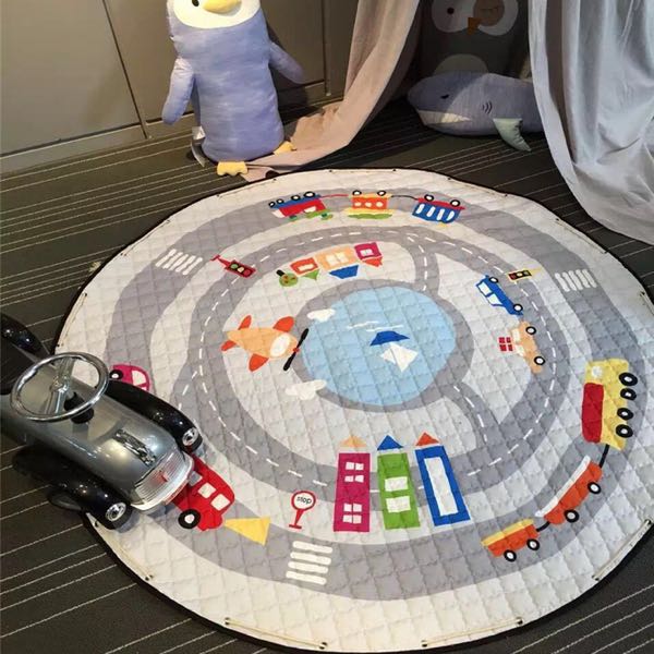 婴儿全玩具收纳袋圆形郊游儿童爬爬垫