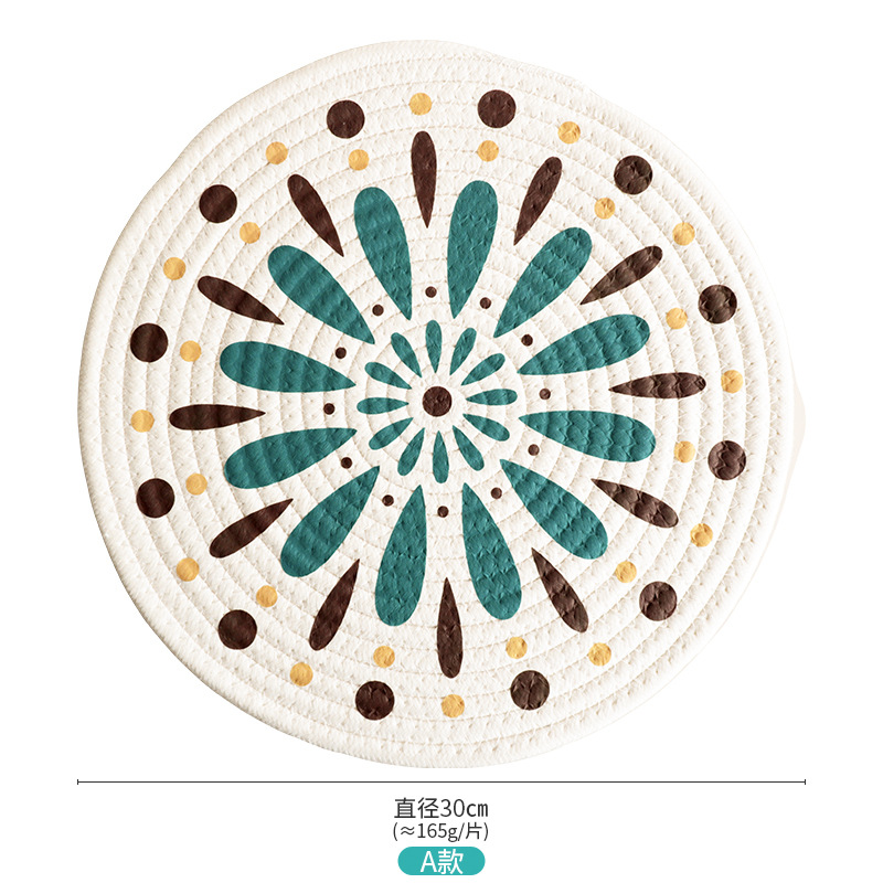 Hot-selling Japanese-style printed cotton rope heat insulation pads, placemats, plate pads and coasters in stock Application Scenario