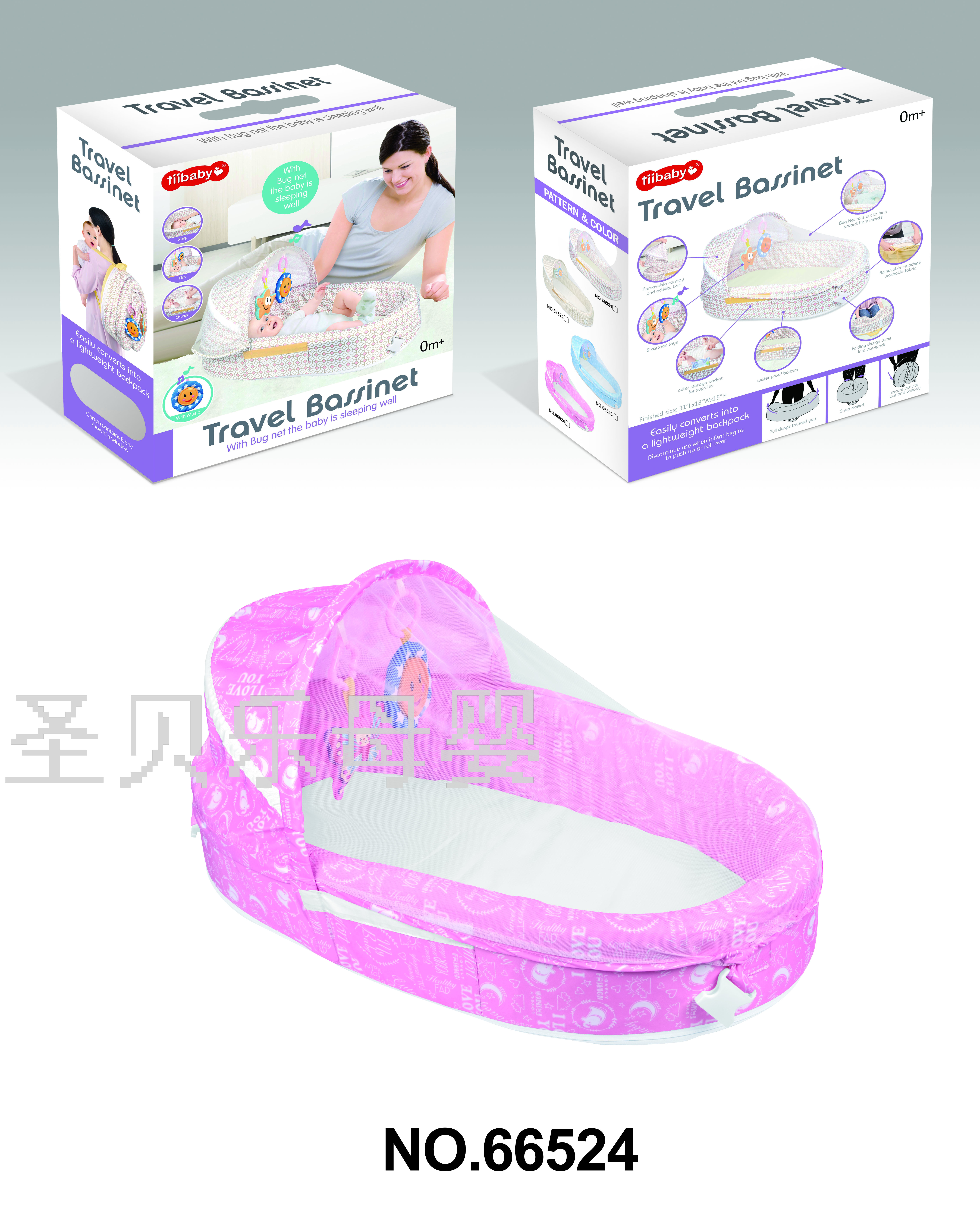 婴儿多功能便携式分隔床 宝宝可折叠床中床 带蚊帐音乐安抚床玩具产品图