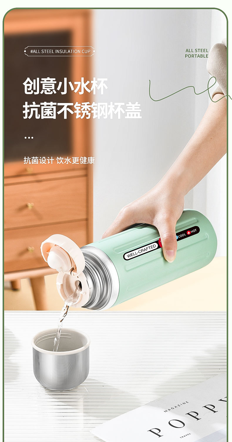 新款316不锈钢罗马柱保温杯复古大容量户外便携杯女生高颜值水杯详情3