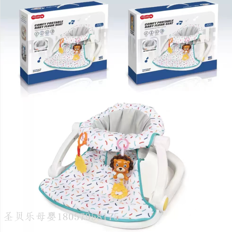 新品婴儿折叠座椅脚踏琴 0-1岁宝宝便携式地板音乐跳跳椅细节图