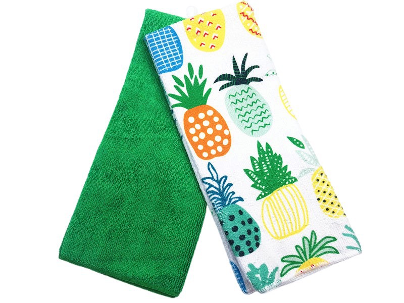 Ultra-fine fiber water-absorbing and non-fading kitchen printed cloth set