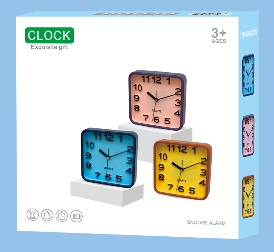 22 New products factory direct sales: Simple and fashionable color alarm clock, desktop hour clock, student time management alarm clock pic 3