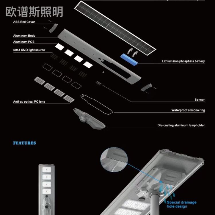 太阳能投光灯/户外投光灯/灭蚊灯/投光灯/太阳能板庭院灯白底实物图