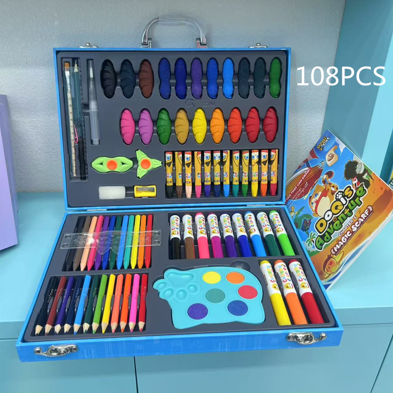 108 Watercolor Pen Set, Brushes, Children's Day painting stationery, color pen gifts, painting set wholesale Application Scenario