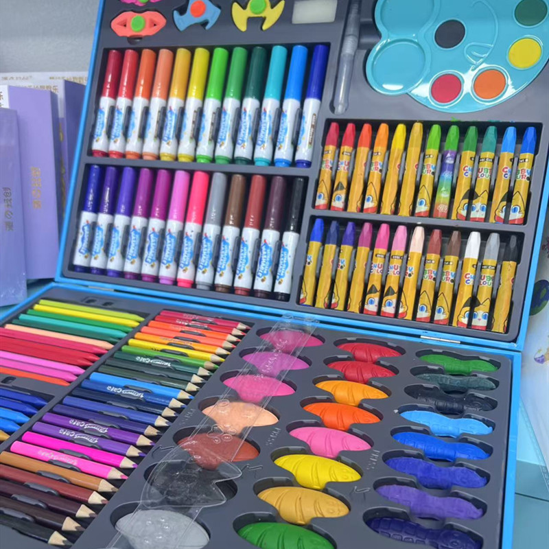 168-piece children's paintbrushes, watercolor pens, painting set gift box, art supplies, painting set gift details Picture