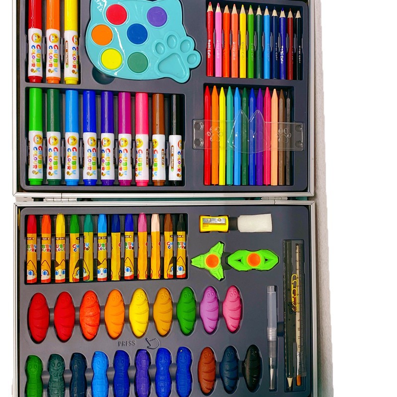 Children's Day 108 Brush Set Gift Box, watercolor brush painting gift for primary school students, Christmas gift wholesale Specification drawing