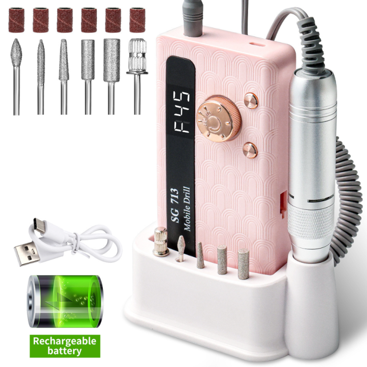 The New Sg713 Nail Polish Grinder Is A Rechargeable Nail Polish Tool Specifically Designed For Nail Salons. It Is Used For Nail Trimming, Nail Removal, Polishing And Dead Skin Removal Item Picture