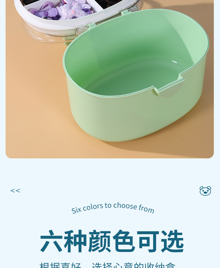 简约儿童发饰收纳盒发夹皮筋首饰盒桌面杂物箱手提收纳盒咕卡盒详情8