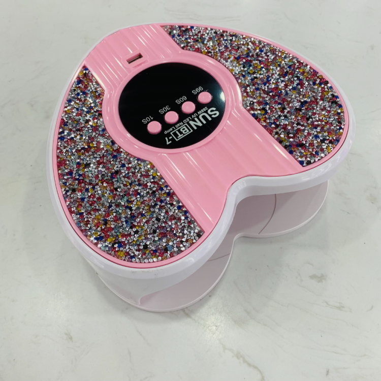 New 288W Heart-Shaped Diamond Nail Polish Lamp, Quick-Drying Nail Polish Glue Without Blackening Hands, Intelligent Sensing Bt7 Specification drawing