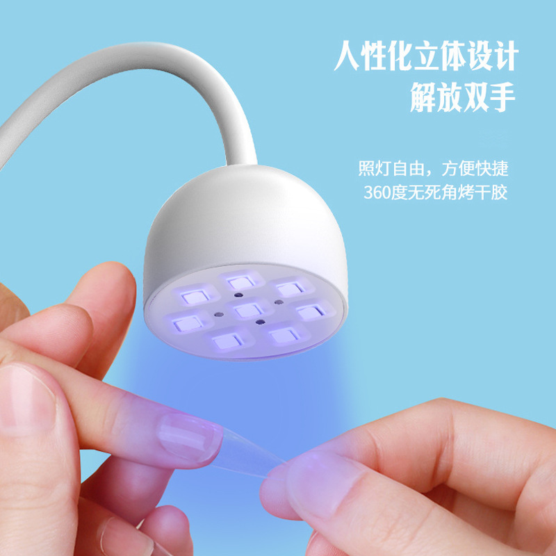 跨境台式蓄电款感应美甲灯烤胶指甲油烤灯莲花灯开放式美甲灯批发
