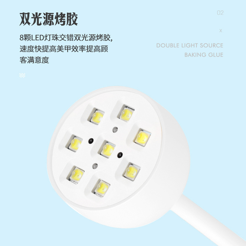 跨境台式蓄电款感应美甲灯烤胶指甲油烤灯莲花灯开放式美甲灯批发产品图