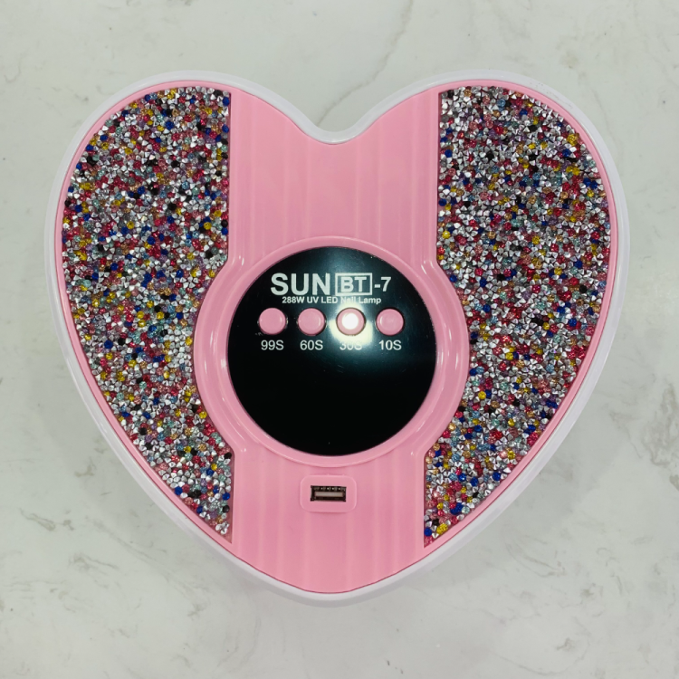 New 288W Heart-Shaped Diamond Nail Polish Lamp, Quick-Drying Nail Polish Glue Without Blackening Hands, Intelligent Sensing Bt7 details Picture