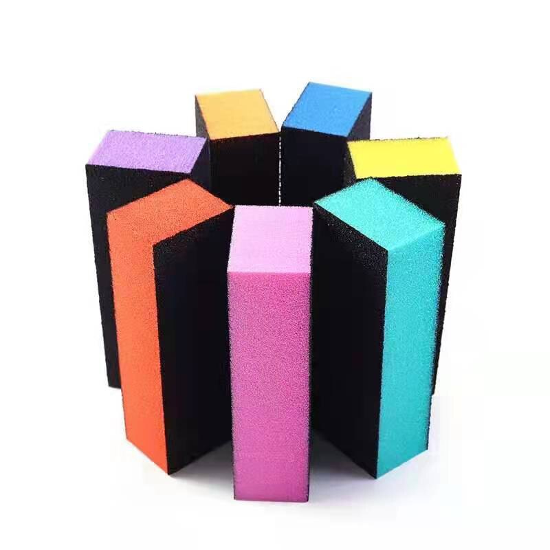 Cross-border best-selling three-sided black sand nail polish block, black sand high-elasticity tofu block, EVA coarse sand nail file nail tool pic 7