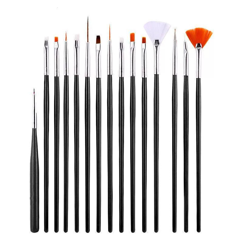 Japanese-style painting line pen, brush, 15 pieces of pen, nail pen set, phototherapy pen, nail polish glue brush, painting and nail art tools