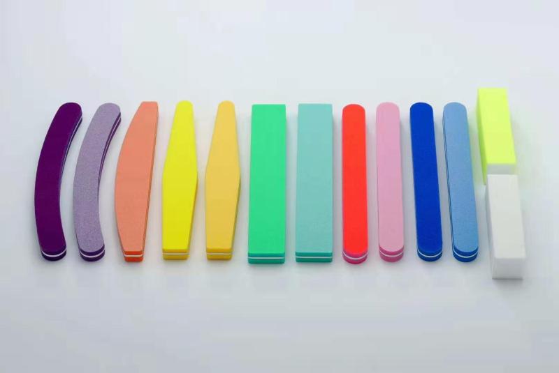 Nail sponge file, tofu block, fluorescent hand trimming file, four-sided nail surface polishing file, factory direct sales pic 2