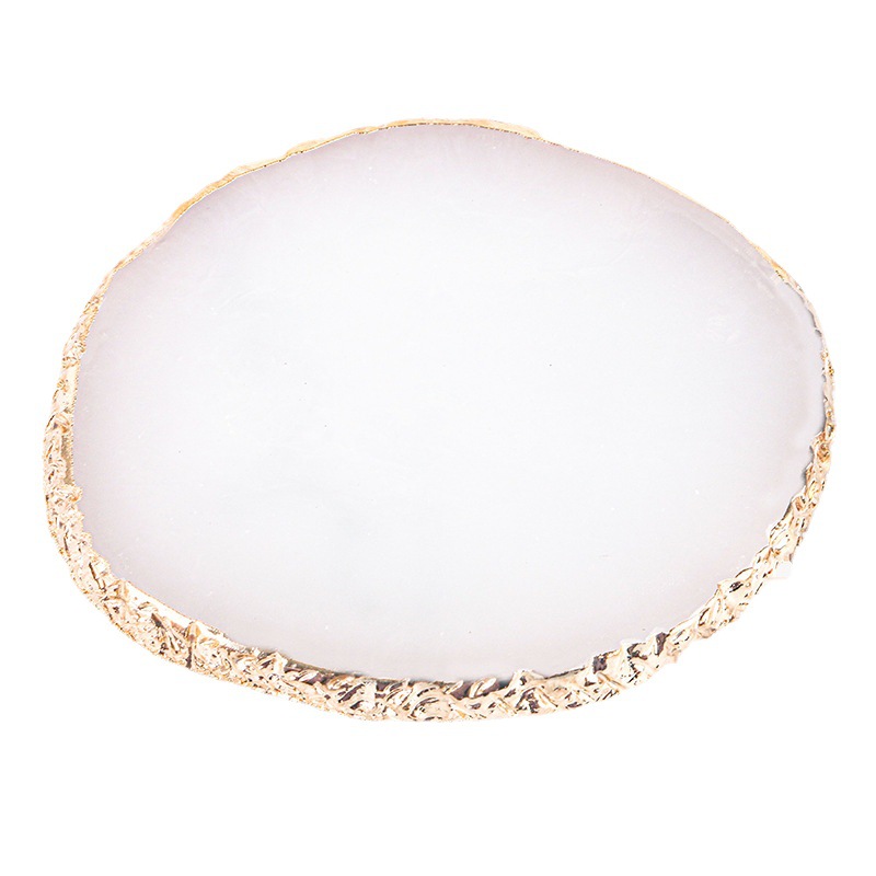 Nail art tools, gold edge resin color palette, imitation crystal agate plate color palette, nail plate work display plate Application Scenario