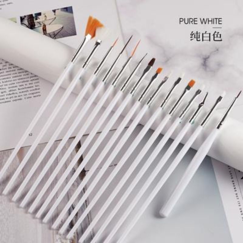 Japanese-style painting line pen, brush, 15 pieces of pen, nail pen set, phototherapy pen, nail polish glue brush, painting and nail art tools details Picture