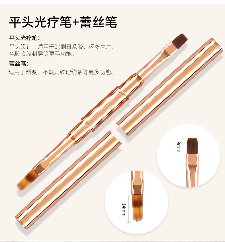 A complete set of nail art tools, including 5 rose gold nail art functional pens, phototherapy pens and smudge pens pic 16