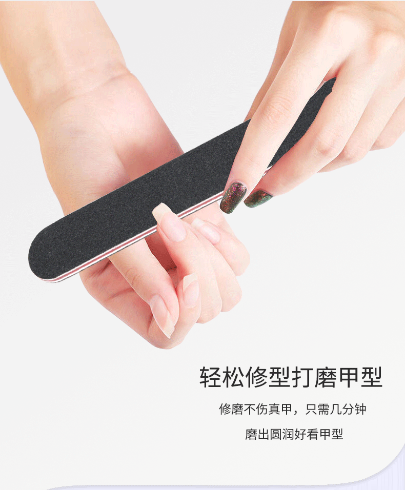 Black nail files, nail sanding strips, nail scrubs, double-sided nail tools, grinding strips, factory direct sales pic 3