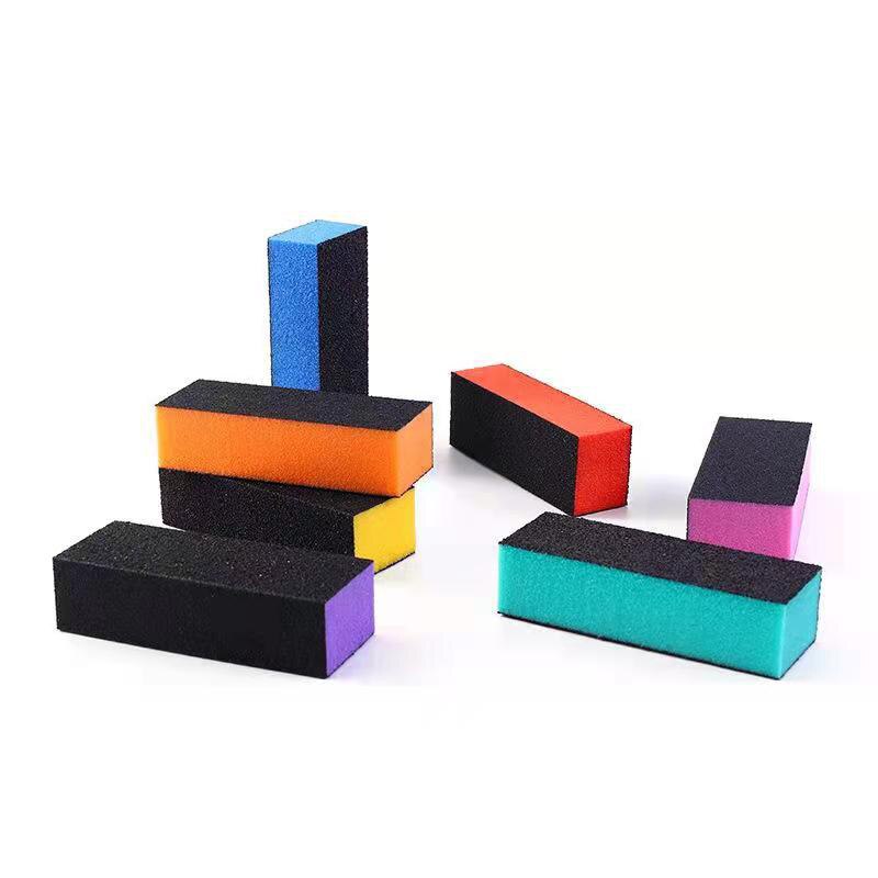 Cross-border best-selling three-sided black sand nail polish block, black sand high-elasticity tofu block, EVA coarse sand nail file nail tool pic 8