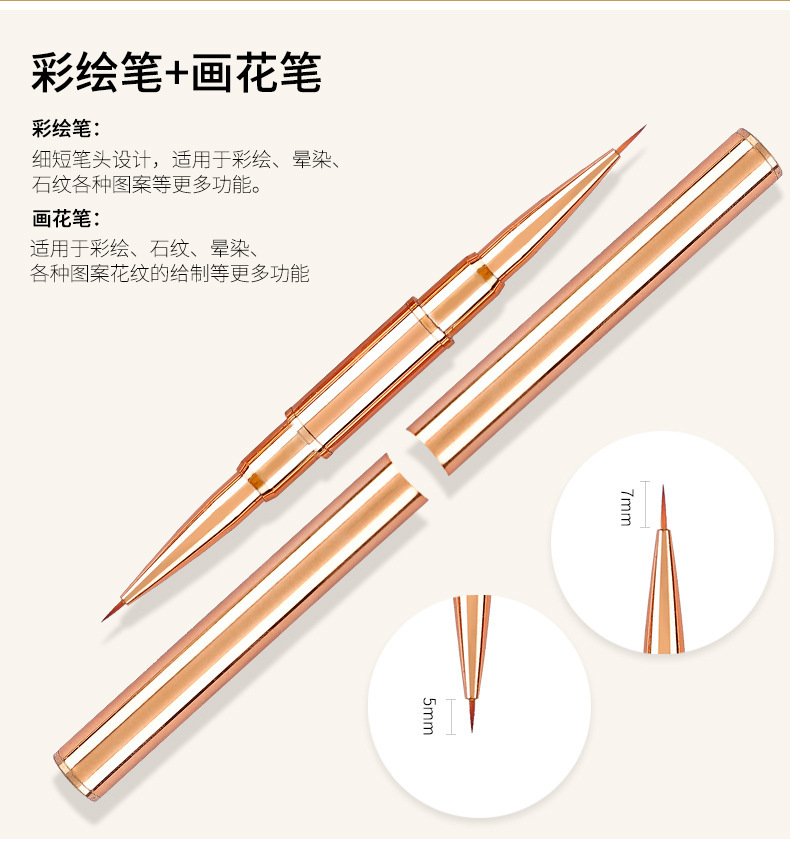 A complete set of nail art tools, including 5 rose gold nail art functional pens, phototherapy pens and smudge pens pic 12