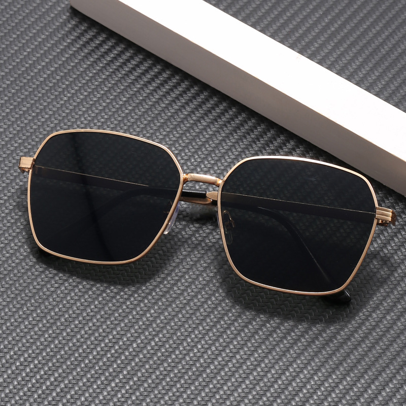 新款外贸方形太阳镜 金属男女墨镜 电商引流货源 摆地摊太阳眼镜