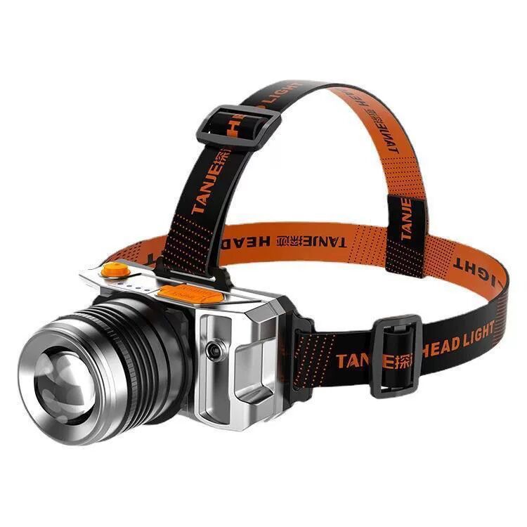 可充电LED感应头灯强光远射家用头戴式夜钓鱼户外矿灯露营应急灯