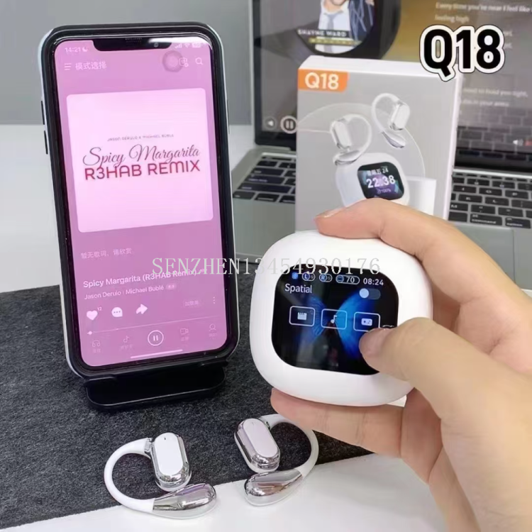 The SENZHEN Q18 Bluetooth headset features a touch screen Application Scenario
