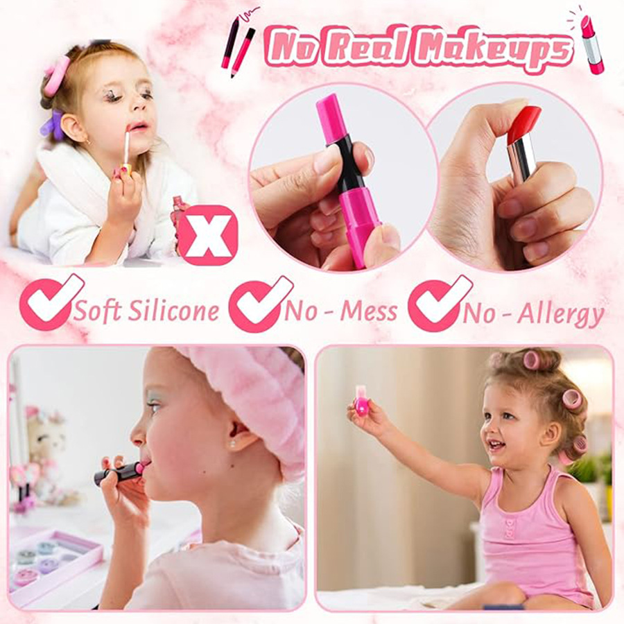 热销仿真无色儿童化妆品玩具套装女孩彩妆盒批发详情9