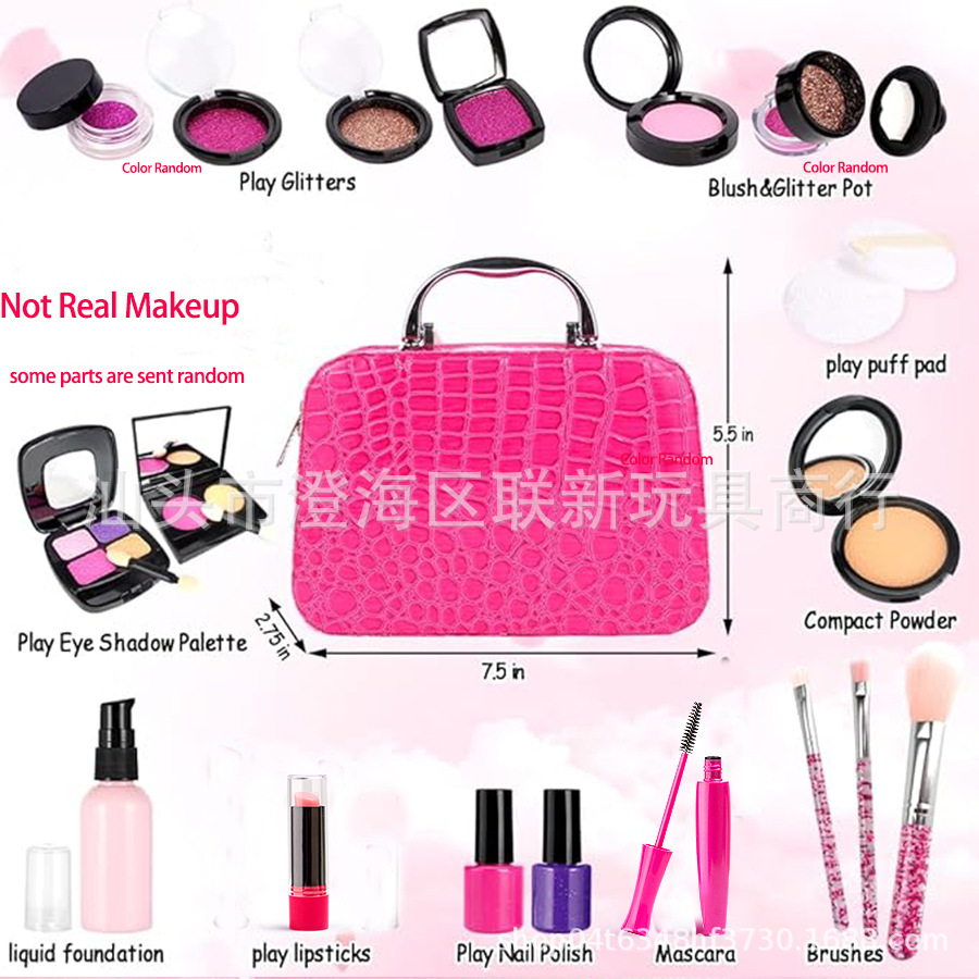 热销仿真无色儿童化妆品玩具套装女孩彩妆盒批发细节图